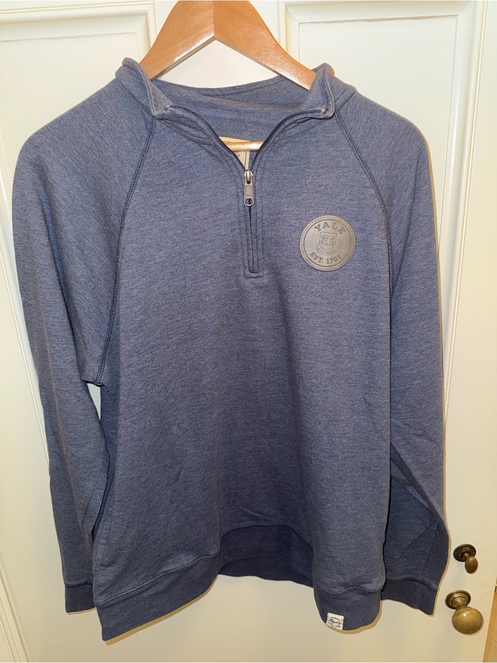 Legacy YaleNavy Quarter-Zip Pullover with Crest Patch